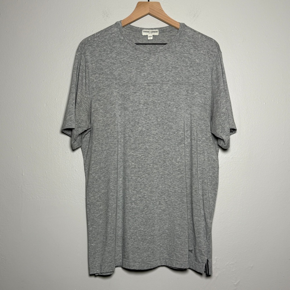 Crosby & Howard Mens T-Shirt Large Gray Lyocell Soft Minimalist Basics Neutrals‎